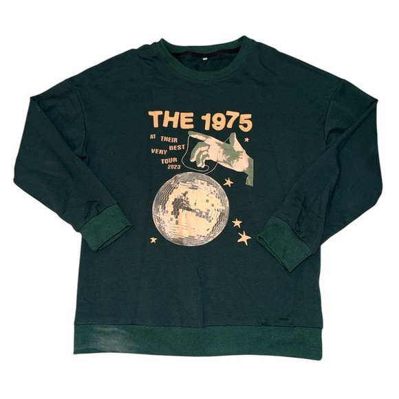 The 1975 at their very best tour 2023 green graphic crewneck women’s medium - Picture 1 of 7